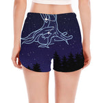 Virgo Constellation Print Women's Split Running Shorts