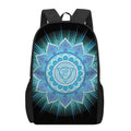Vishuddha Chakra Mandala Print 17 Inch Backpack