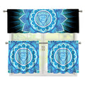 Vishuddha Chakra Mandala Print 3 Piece Kitchen Curtains