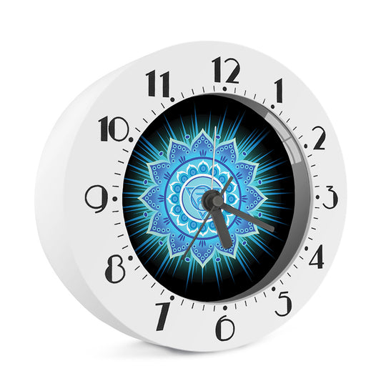 Vishuddha Chakra Mandala Print Alarm Clock