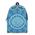 Vishuddha Chakra Mandala Print School Backpack