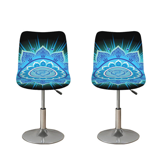 Vishuddha Chakra Mandala Print Bar Stool Covers