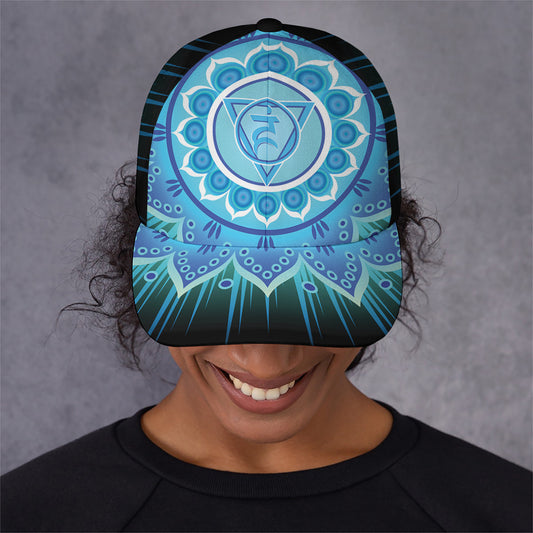 Vishuddha Chakra Mandala Print Baseball Cap