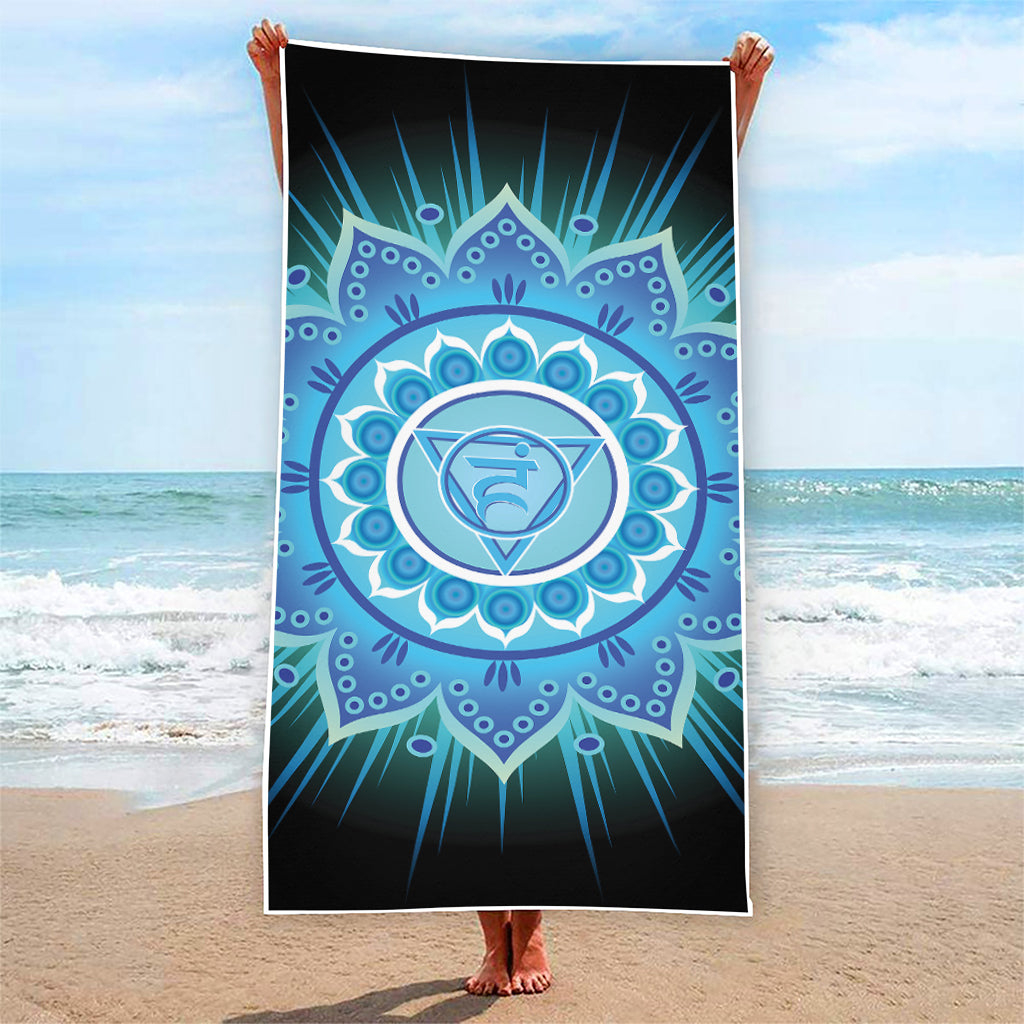 Vishuddha Chakra Mandala Print Beach Towel