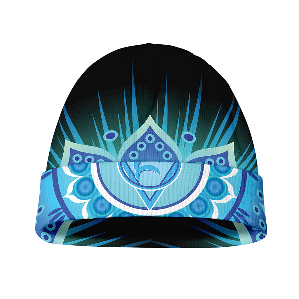Vishuddha Chakra Mandala Print Beanie