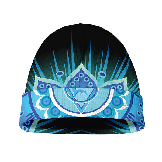Vishuddha Chakra Mandala Print Beanie