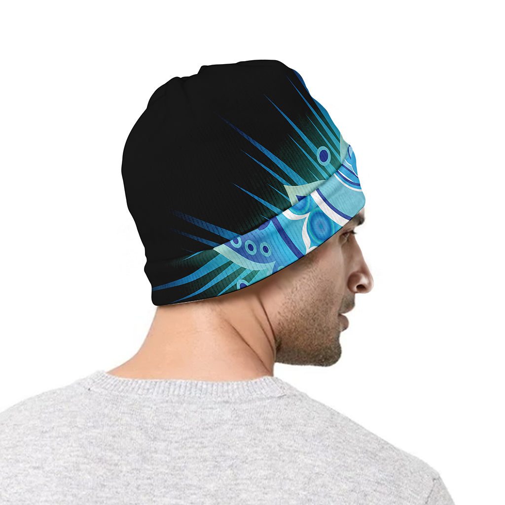 Vishuddha Chakra Mandala Print Beanie