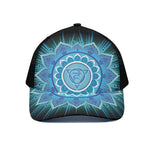 Vishuddha Chakra Mandala Print Black Mesh Trucker Cap