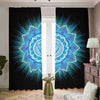 Vishuddha Chakra Mandala Print Blackout Pencil Pleat Curtains