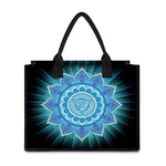 Vishuddha Chakra Mandala Print Canvas Tote Bag