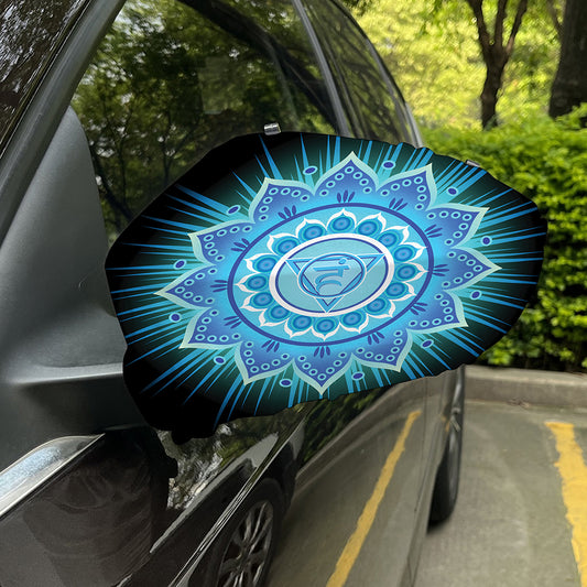 Vishuddha Chakra Mandala Print Car Side Mirror Covers