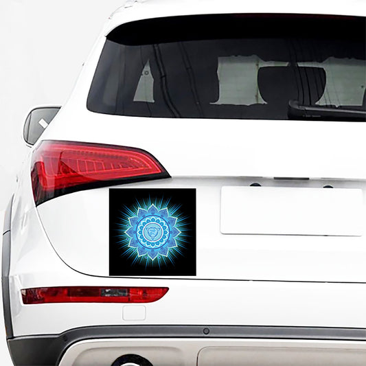 Vishuddha Chakra Mandala Print Car Sticker