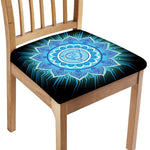 Vishuddha Chakra Mandala Print Chair Cushion Cover