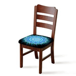 Vishuddha Chakra Mandala Print Chair Cushion Cover