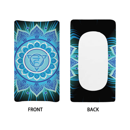 Vishuddha Chakra Mandala Print Changing Pad Cover