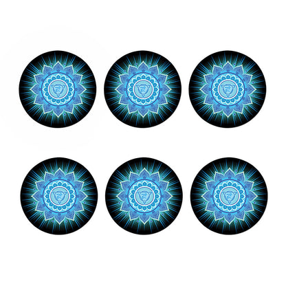 Vishuddha Chakra Mandala Print Coaster Set