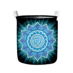 Vishuddha Chakra Mandala Print Collapsible Laundry Basket