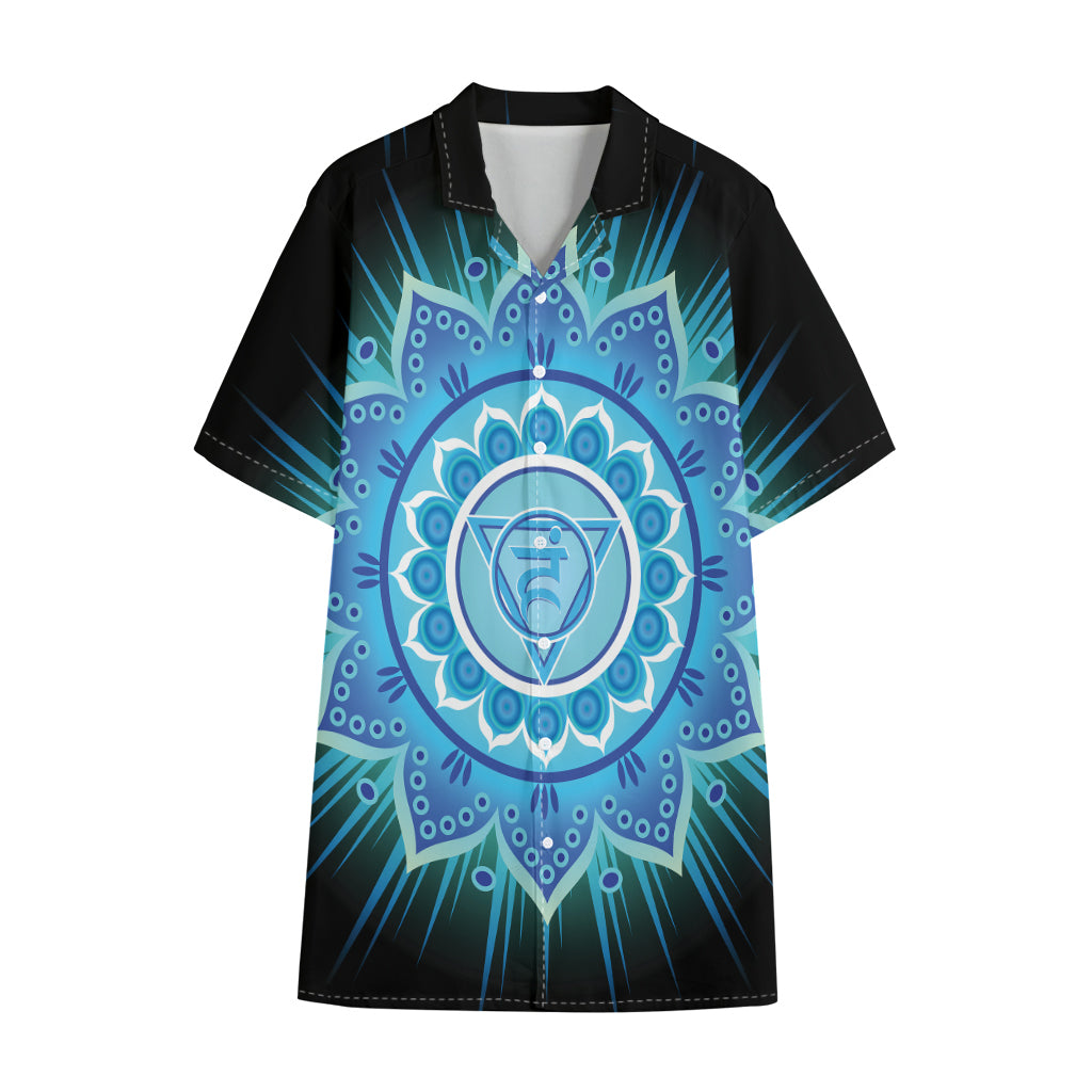 Vishuddha Chakra Mandala Print Cotton Hawaiian Shirt