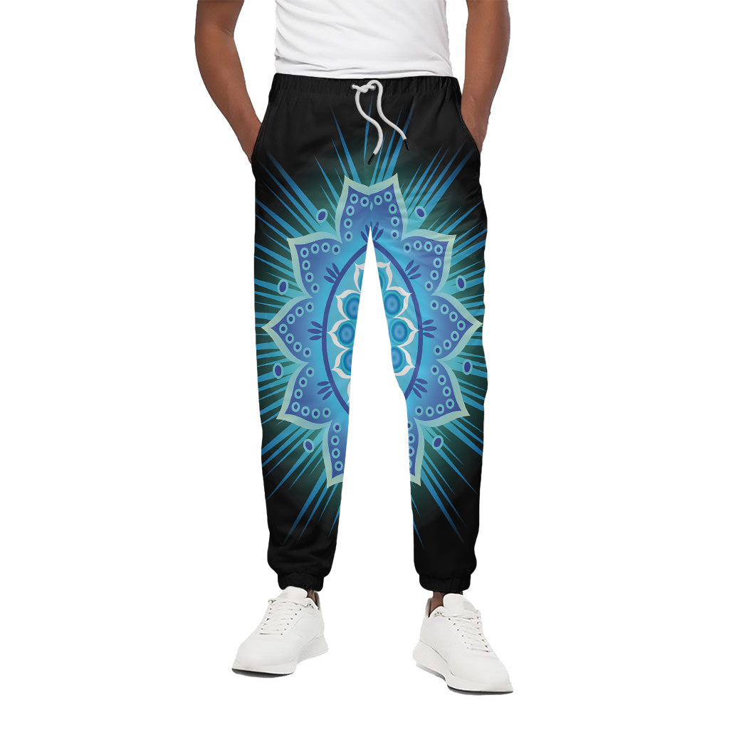 Vishuddha Chakra Mandala Print Cotton Pants