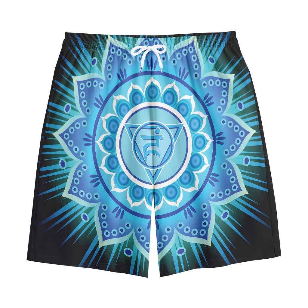 Vishuddha Chakra Mandala Print Cotton Shorts
