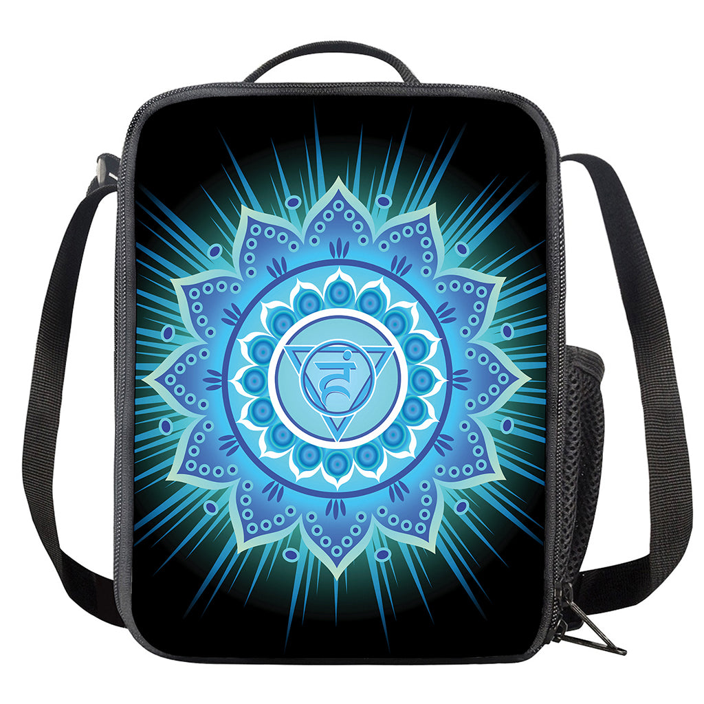Vishuddha Chakra Mandala Print Crossbody Lunch Bag