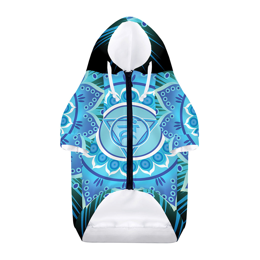 Vishuddha Chakra Mandala Print Dog Zip Up Hoodie