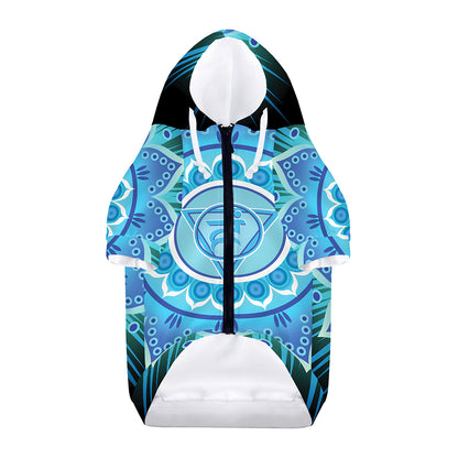 Vishuddha Chakra Mandala Print Dog Zip Up Hoodie