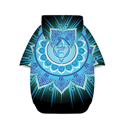 Vishuddha Chakra Mandala Print Dog Zip Up Hoodie