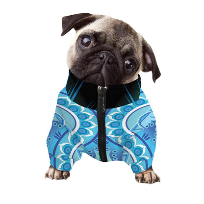 Vishuddha Chakra Mandala Print Dog Zip Up Jacket