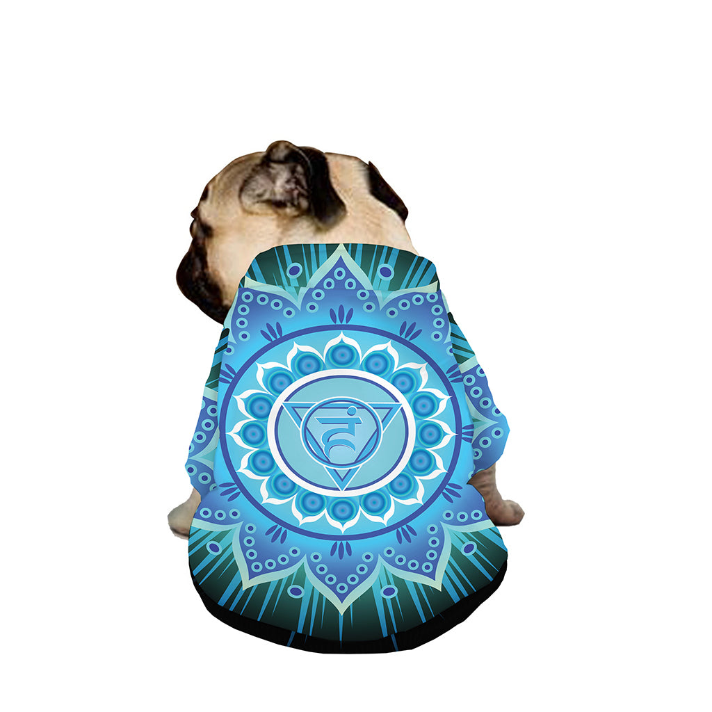 Vishuddha Chakra Mandala Print Dog Zip Up Jacket