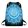 Vishuddha Chakra Mandala Print Drawstring Backpack
