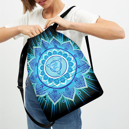 Vishuddha Chakra Mandala Print Drawstring Backpack