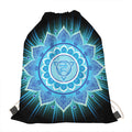 Vishuddha Chakra Mandala Print Drawstring Bag