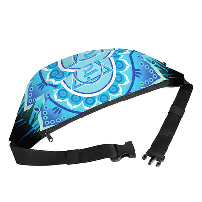 Vishuddha Chakra Mandala Print Fanny Pack