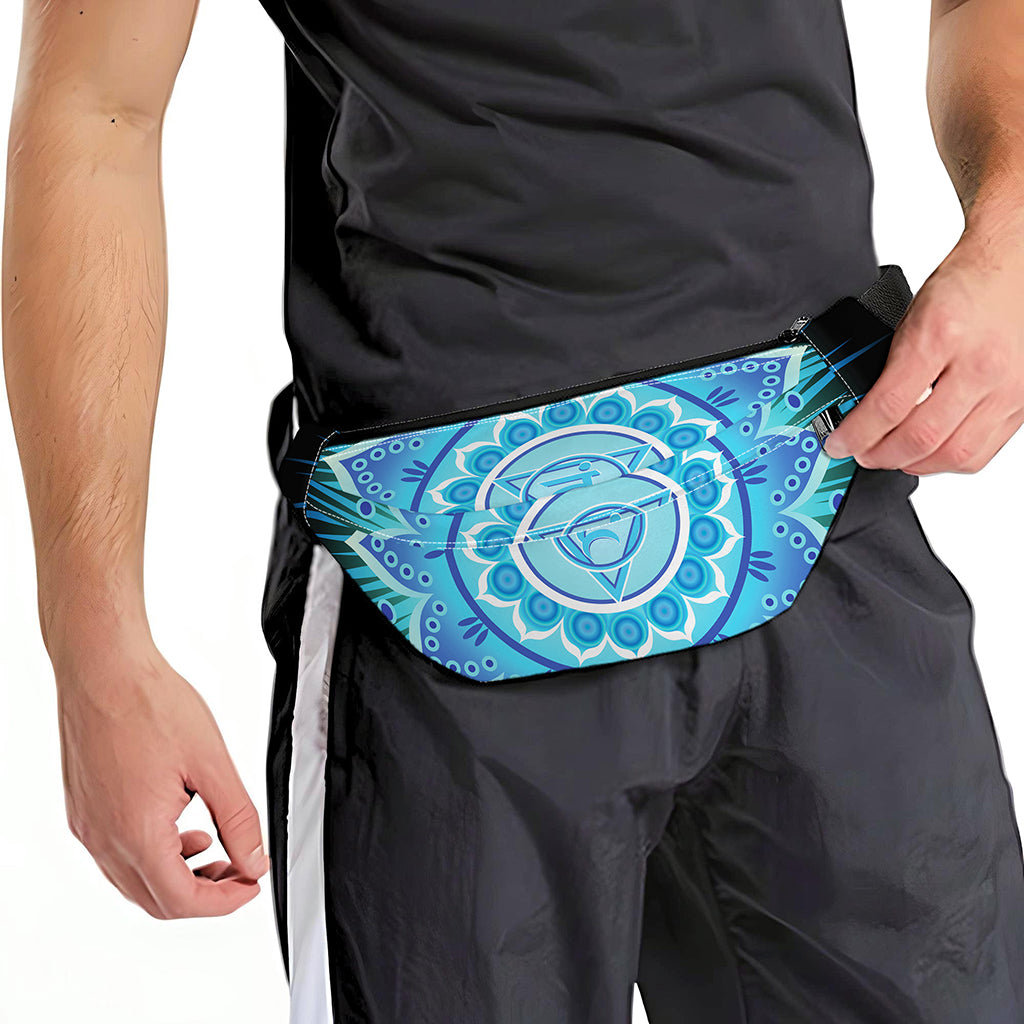 Vishuddha Chakra Mandala Print Fanny Pack