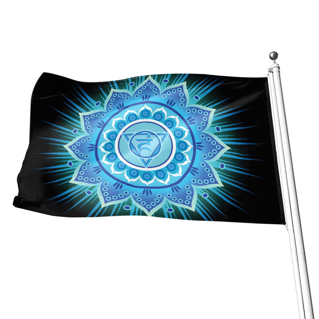 Vishuddha Chakra Mandala Print Flag
