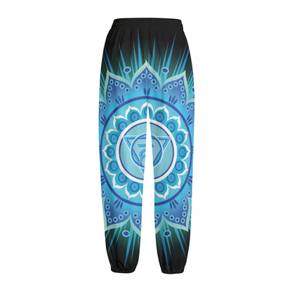 Vishuddha Chakra Mandala Print Fleece Lined Knit Pants