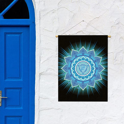 Vishuddha Chakra Mandala Print Garden Flag