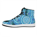 Vishuddha Chakra Mandala Print High Top Leather Sneakers