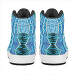 Vishuddha Chakra Mandala Print High Top Leather Sneakers