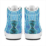 Vishuddha Chakra Mandala Print High Top Leather Sneakers
