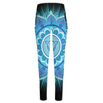 Vishuddha Chakra Mandala Print High-Waisted Pocket Leggings