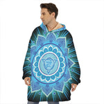 Vishuddha Chakra Mandala Print Hoodie Blanket