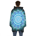 Vishuddha Chakra Mandala Print Hoodie Blanket