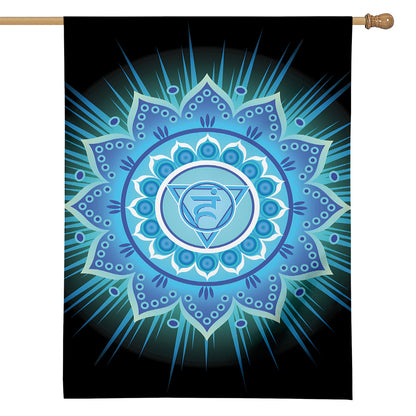 Vishuddha Chakra Mandala Print House Flag
