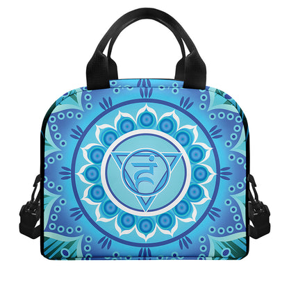 Vishuddha Chakra Mandala Print Insulated Lunch Bag