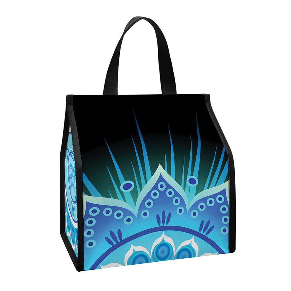 Vishuddha Chakra Mandala Print Insulated Lunch Tote