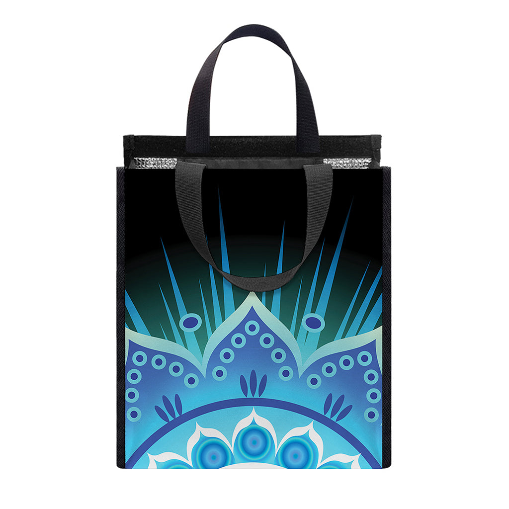 Vishuddha Chakra Mandala Print Insulated Lunch Tote