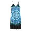 Vishuddha Chakra Mandala Print Jersey Midi Cami Dress
