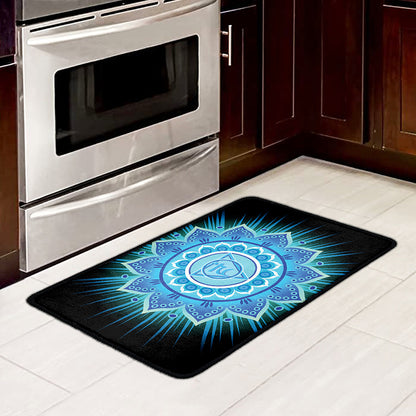 Vishuddha Chakra Mandala Print Kitchen Mat